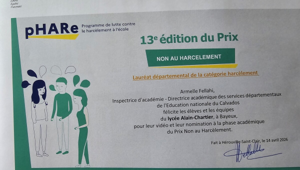 1er prix départemental reçu en 2026 !